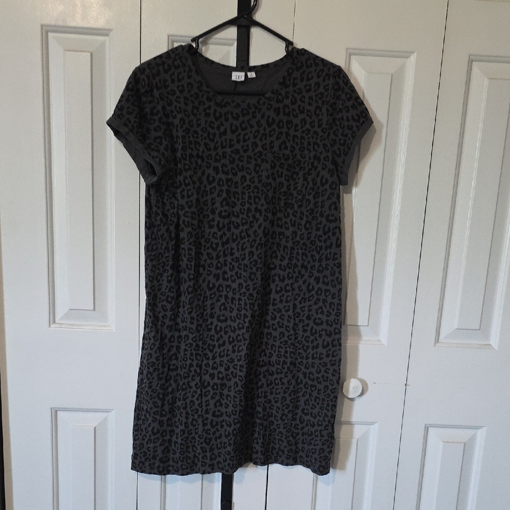 GAP Black Leopard Print Dress